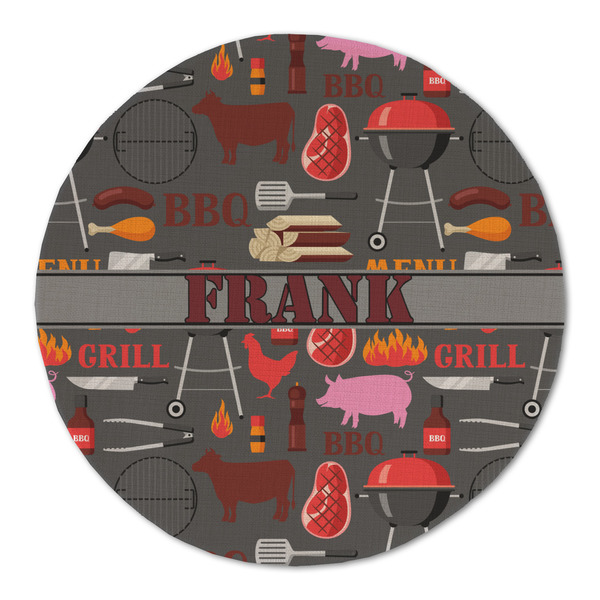 Barbeque Round Linen Placemats - FRONT (Double Sided)