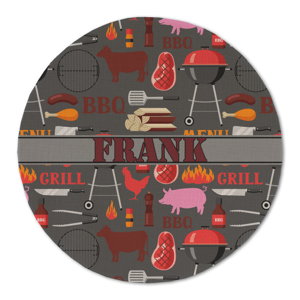 Custom Barbeque Round Linen Placemat (Personalized)