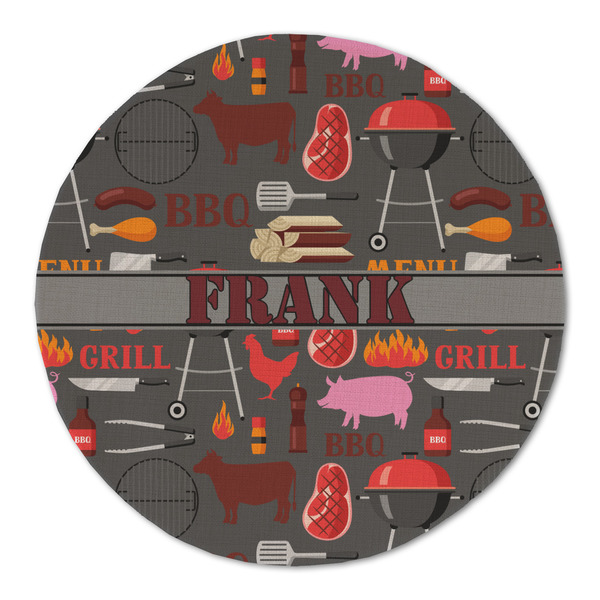 Barbeque Round Linen Placemats - FRONT (Single Sided)