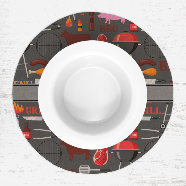 Barbeque Round Linen Placemats - LIFESTYLE (single)