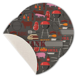 Barbeque Round Linen Placemat - Single Sided - Set of 4 (Personalized)