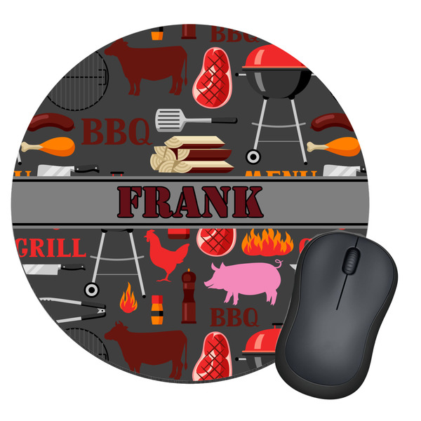 Custom Barbeque Round Mouse Pad (Personalized)