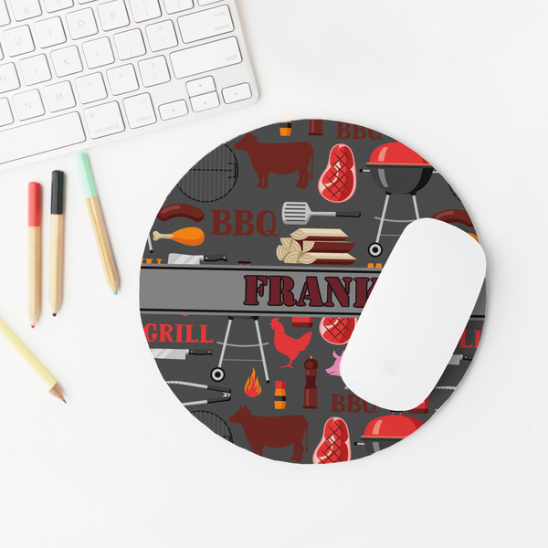 Barbeque Round Mousepad - LIFESTYLE 2