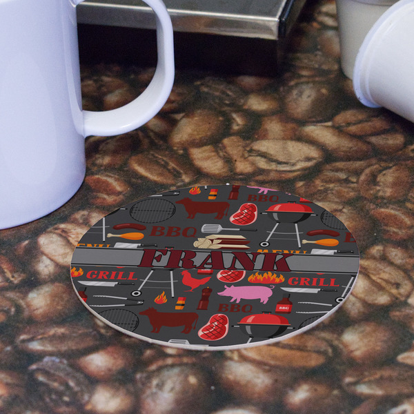 Barbeque Round Paper Coaster - Front