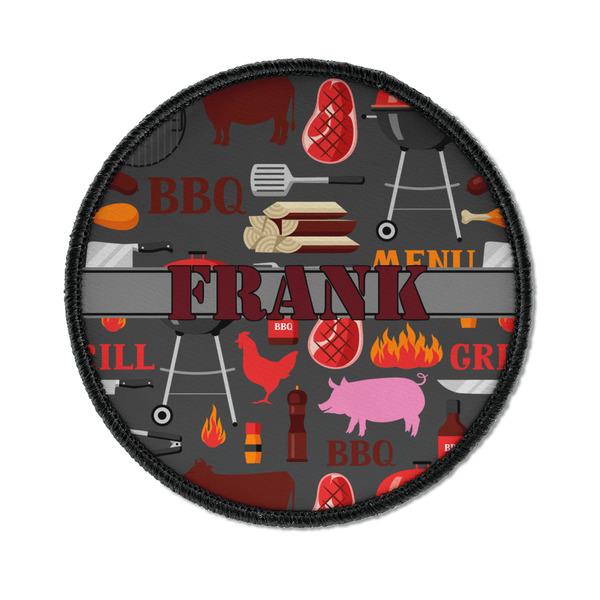 Custom Barbeque Iron On Round Patch w/ Name or Text