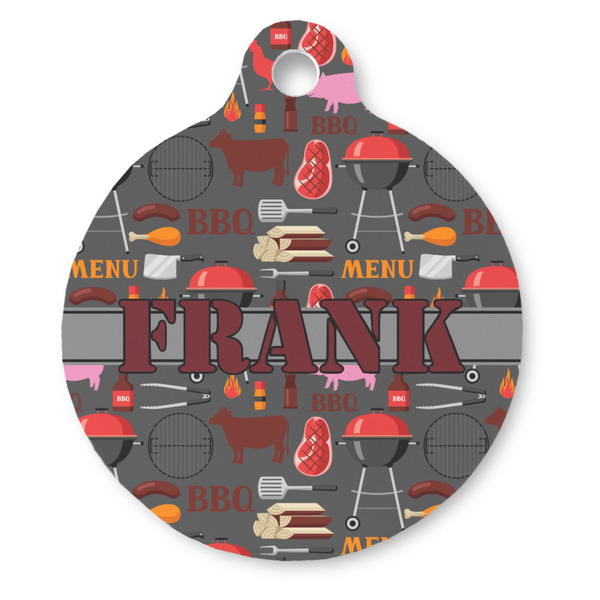 Custom Barbeque Round Pet ID Tag - Large (Personalized)