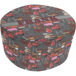 Barbeque Round Pouf Ottoman (Personalized)