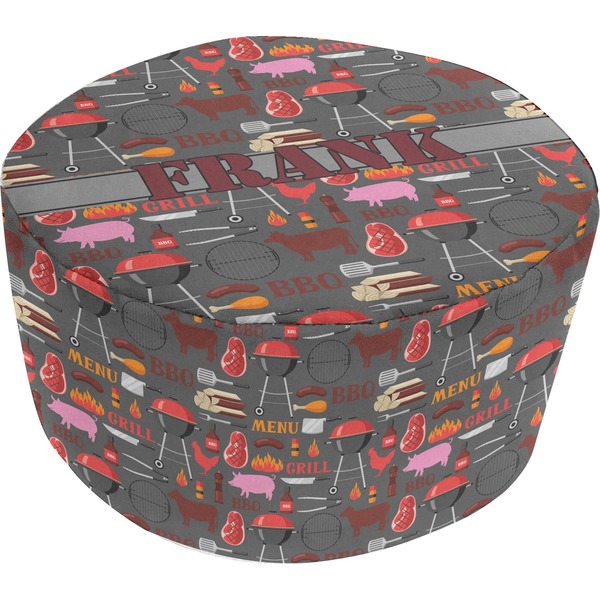 Custom Barbeque Round Pouf Ottoman (Personalized)