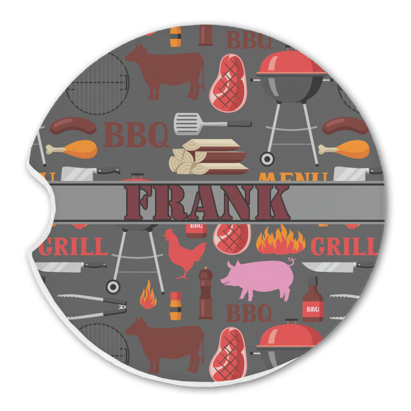 Custom Barbeque Sandstone Car Coaster - Single (Personalized)