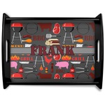Barbeque Black Wooden Tray - Large (Personalized)