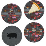 Barbeque Set of 4 Glass Appetizer / Dessert Plate 8" (Personalized)