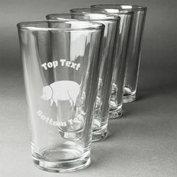 Barbeque Pint Glasses - Engraved (Set of 4) (Personalized)