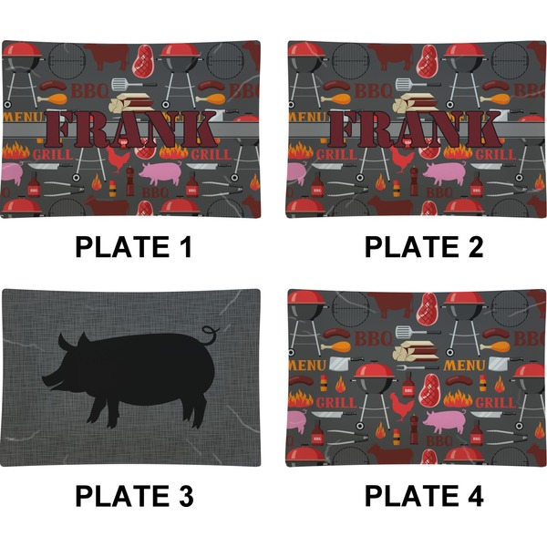 Barbeque Set of Rectangular Appetizer / Dessert Plates (Approval)