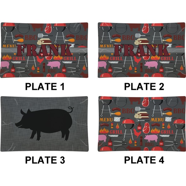Barbeque Set of Rectangular Dinner Plates (Approval)