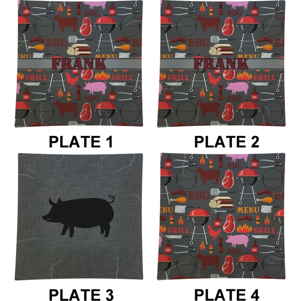 Barbeque Set of Square Dinner Plates (Approval)