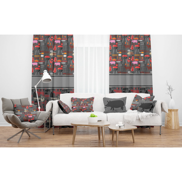 Barbeque Sheer and Custom Curtains in Room with Matching Pillows