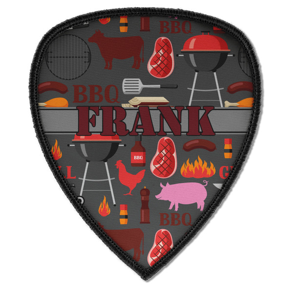 Custom Barbeque Iron on Shield Patch A w/ Name or Text