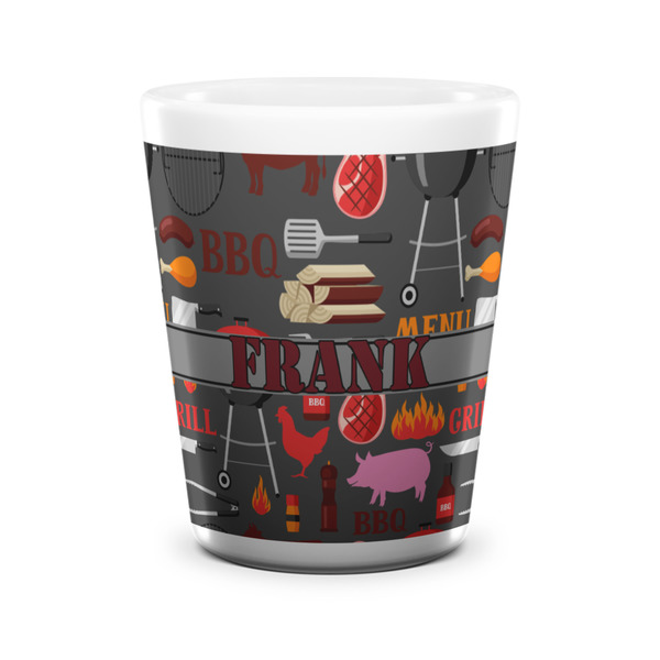 Barbeque Shot Glass - White - FRONT