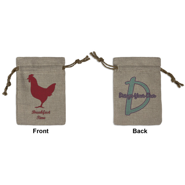 Custom Barbeque Small Burlap Gift Bag - Front & Back (Personalized)