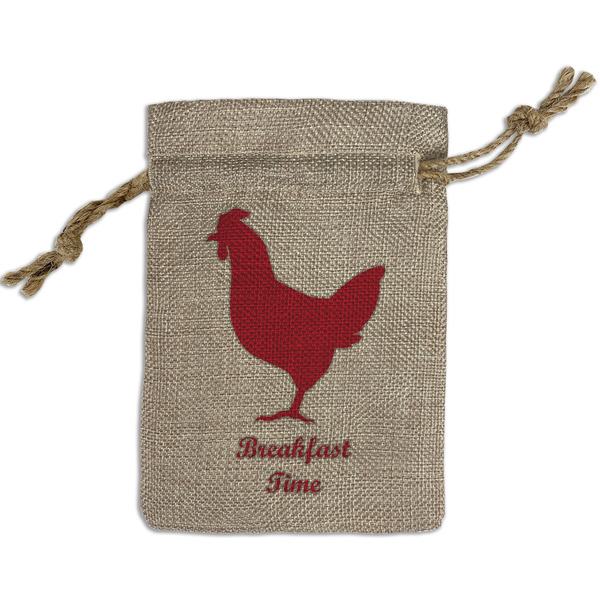 Custom Barbeque Small Burlap Gift Bag - Front (Personalized)