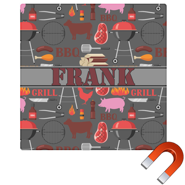 Custom Barbeque Square Car Magnet - 6" (Personalized)
