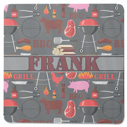 Barbeque Square Rubber Backed Coaster (Personalized)
