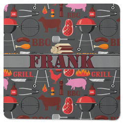 Barbeque Square Rubber Backed Coaster (Personalized)