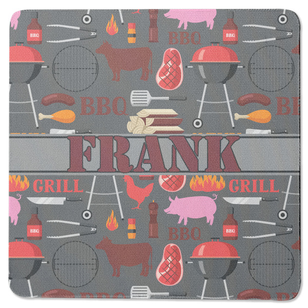 Barbeque Square Coaster Rubber Back - Single