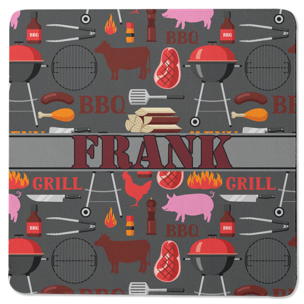 Barbeque Square Coaster Rubber Back - Single