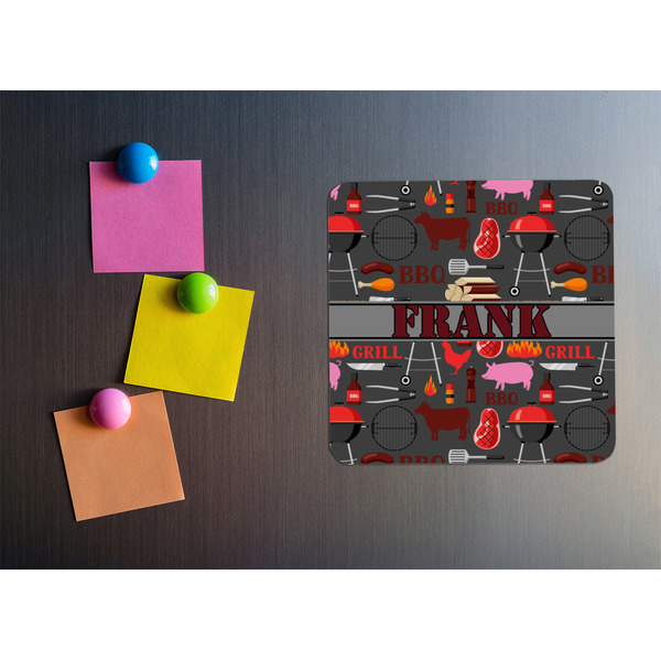 Barbeque Square Fridge Magnet - LIFESTYLE
