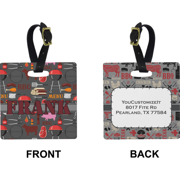Barbeque Square Luggage Tag (Front + Back)