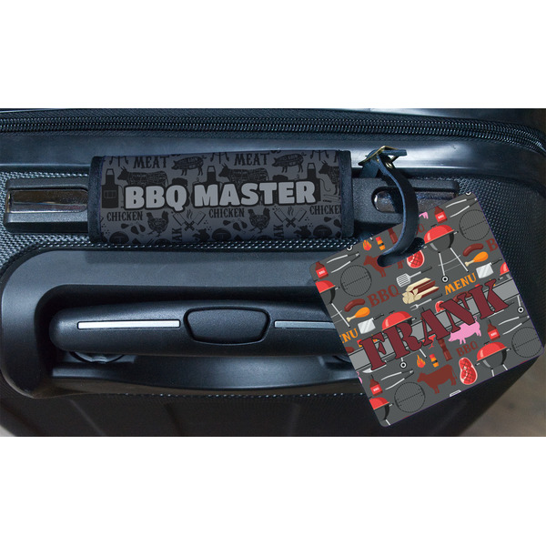 Barbeque Square Luggage Tag & Handle Wrap - In Context