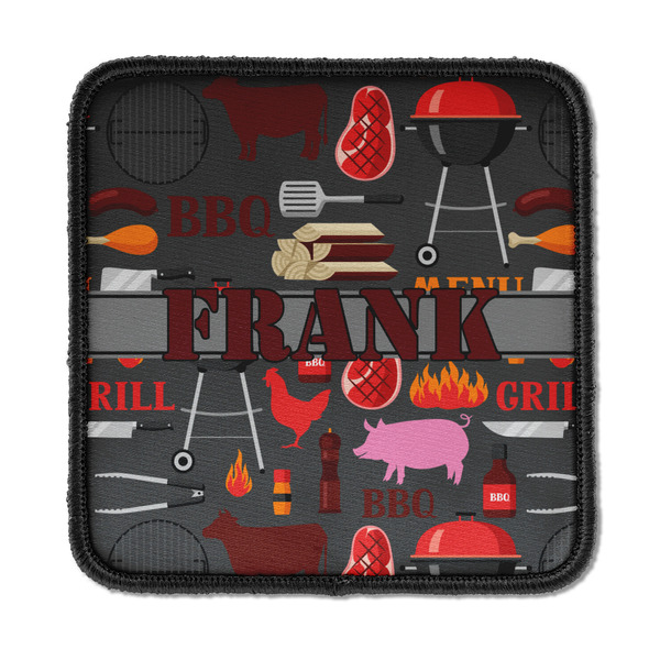 Custom Barbeque Iron On Square Patch w/ Name or Text