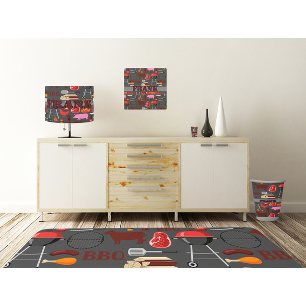 Barbeque Square Wall Decal Wooden Desk