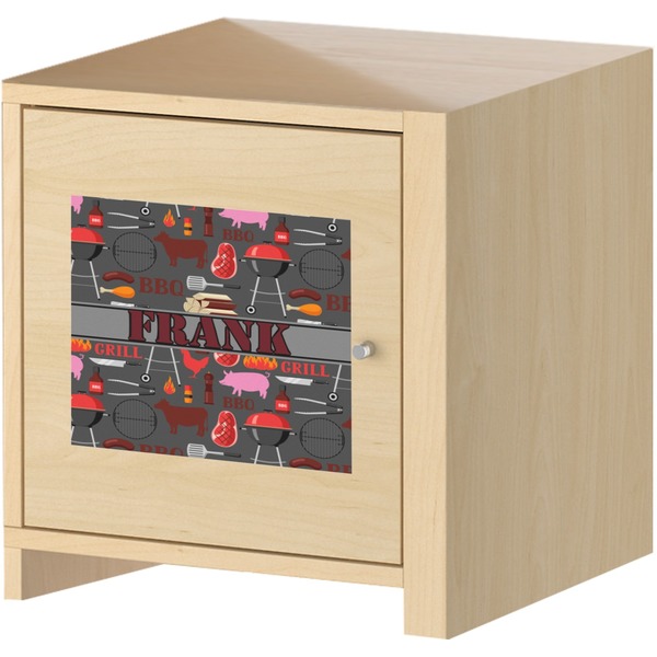 Barbeque Square Wall Decal on Wooden Cabinet