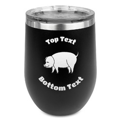 Barbeque Stemless Stainless Steel Wine Tumbler - Black - Single Sided (Personalized)