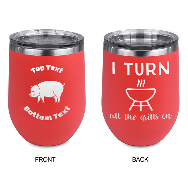 Barbeque Stainless Wine Tumblers - Coral - Double Sided - Approval