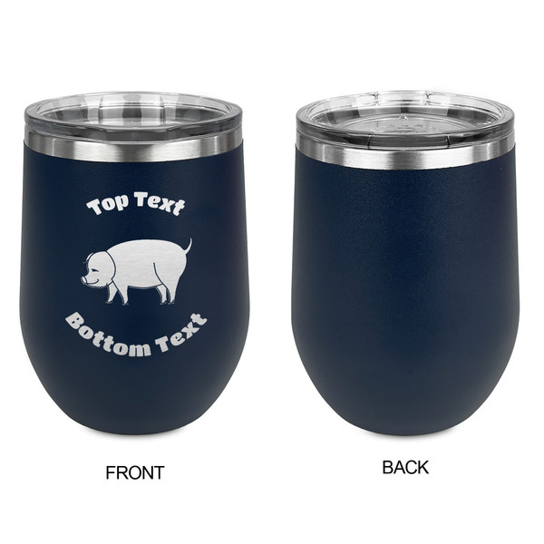 Barbeque Stainless Wine Tumblers - Navy - Single Sided - Approval