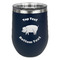 Barbeque Stainless Wine Tumblers - Navy - Single Sided - Front