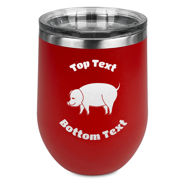Custom Barbeque Stemless Stainless Steel Wine Tumbler - Red - Single Sided (Personalized)