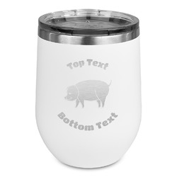 Barbeque Stemless Stainless Steel Wine Tumbler - White - Double Sided (Personalized)