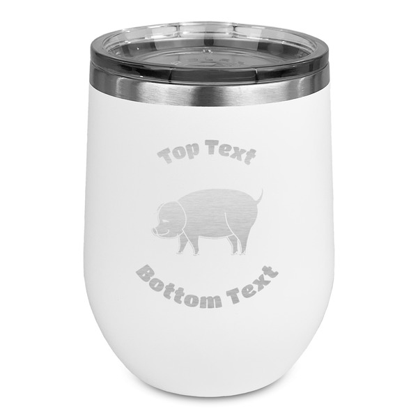 Custom Barbeque Stemless Stainless Steel Wine Tumbler - White - Double Sided (Personalized)