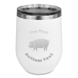 Barbeque Stemless Stainless Steel Wine Tumbler - White - Single Sided (Personalized)