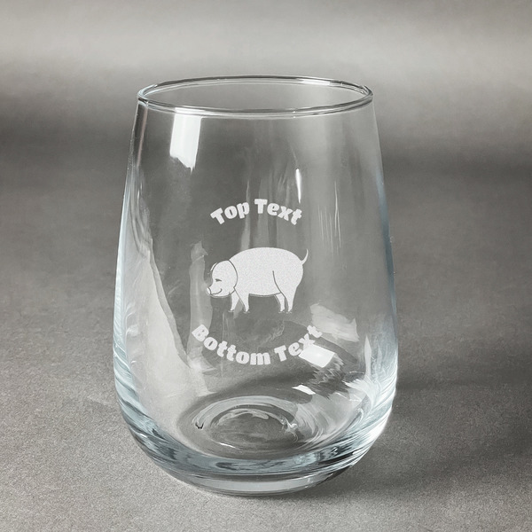 Custom Barbeque Stemless Wine Glass - Engraved (Personalized)