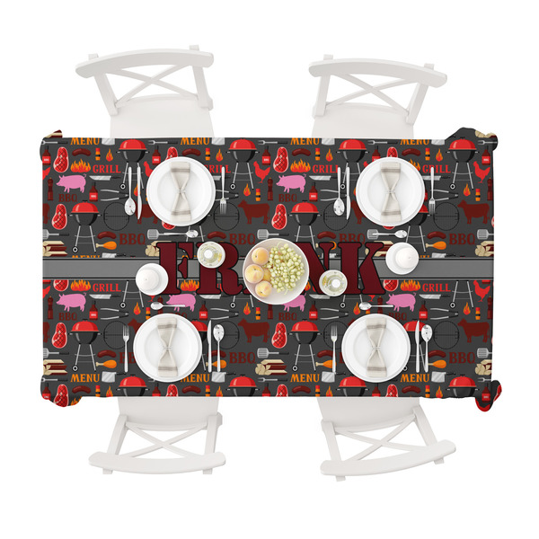 Barbeque Tablecloths (58"x102") - TOP VIEW (with plates)