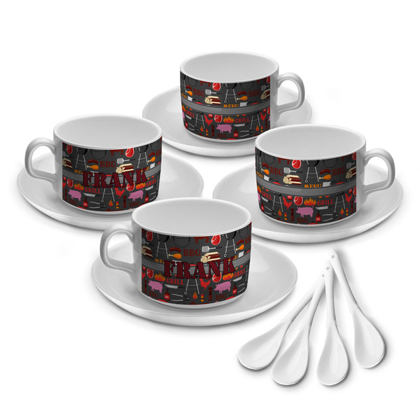 Custom Barbeque Tea Cup - Set of 4 (Personalized)