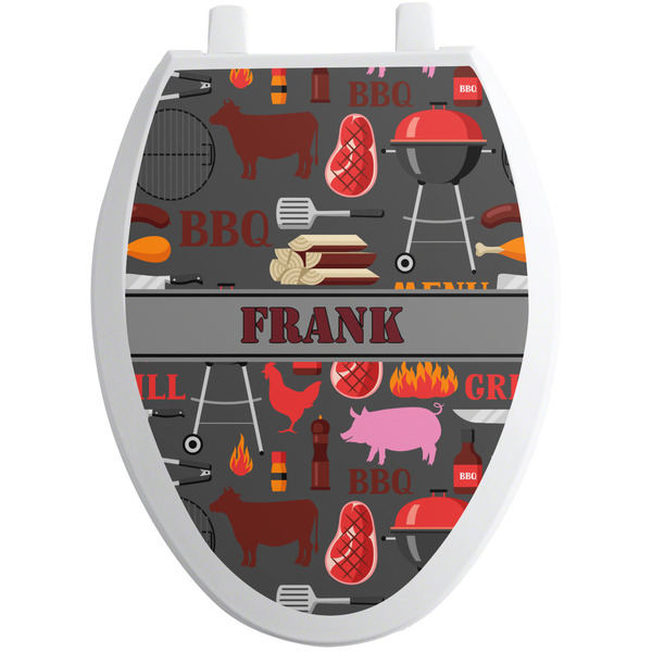 Barbeque Toilet Seat Decal Elongated