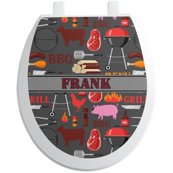 Custom Barbeque Toilet Seat Decal (Personalized)