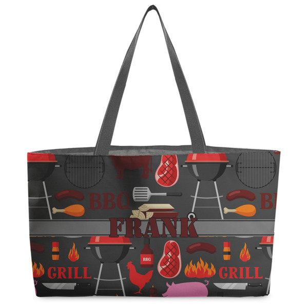 Custom Barbeque Beach Totes Bag - w/ Black Handles (Personalized)