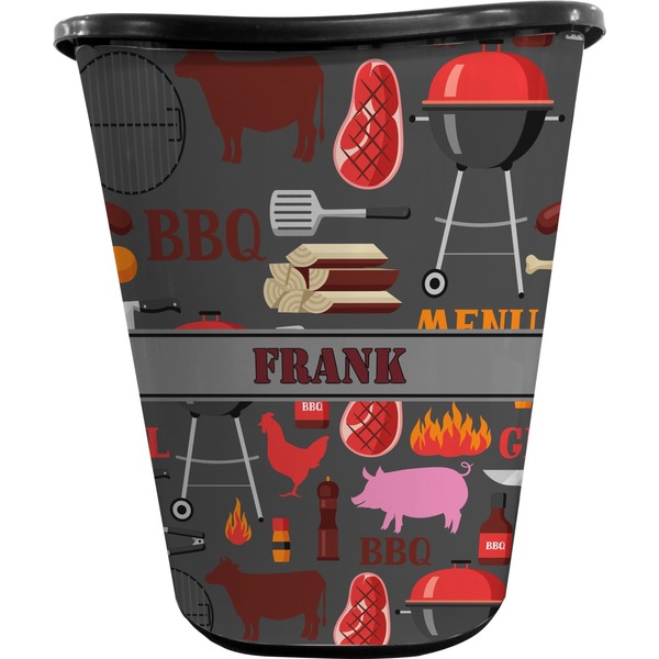 Custom Barbeque Waste Basket - Double Sided (Black) (Personalized)